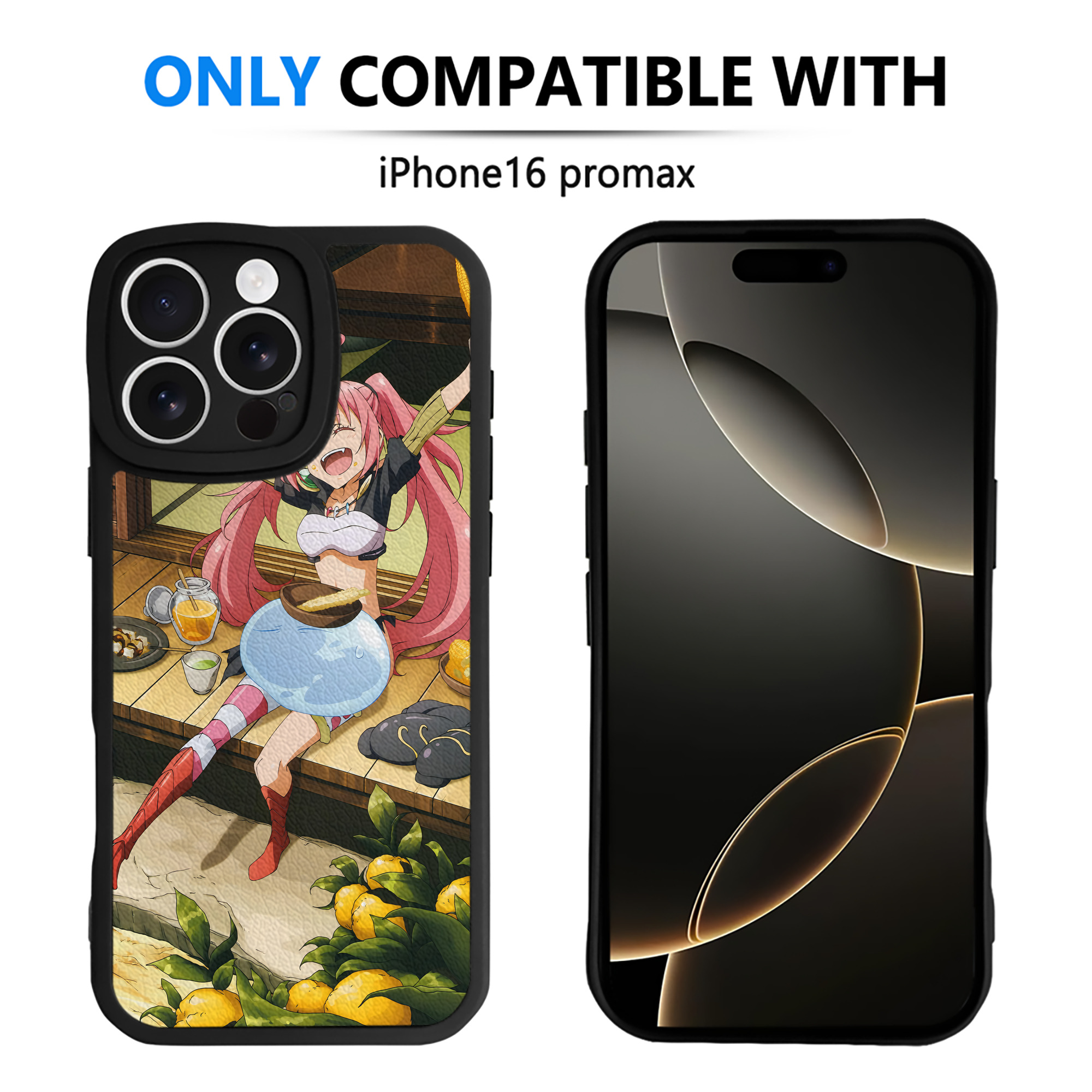 （画像用） 転スラ Regarding Reincarnated to Slime 【iPhone 16シリーズ対応】シリコンスマホケース（レザー調） 材質：シリコン